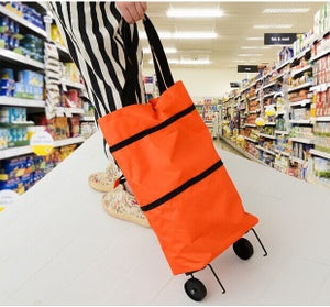 (BUY1+TAKE1 PROMO) Foldable Shopping Tote Bag Trolley