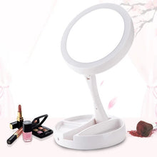 Load image into Gallery viewer, Fold Away Vanity Make up Mirror with LED
