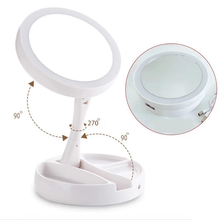 Load image into Gallery viewer, Fold Away Vanity Make up Mirror with LED
