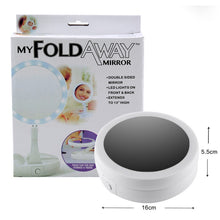 Load image into Gallery viewer, Fold Away Vanity Make up Mirror with LED
